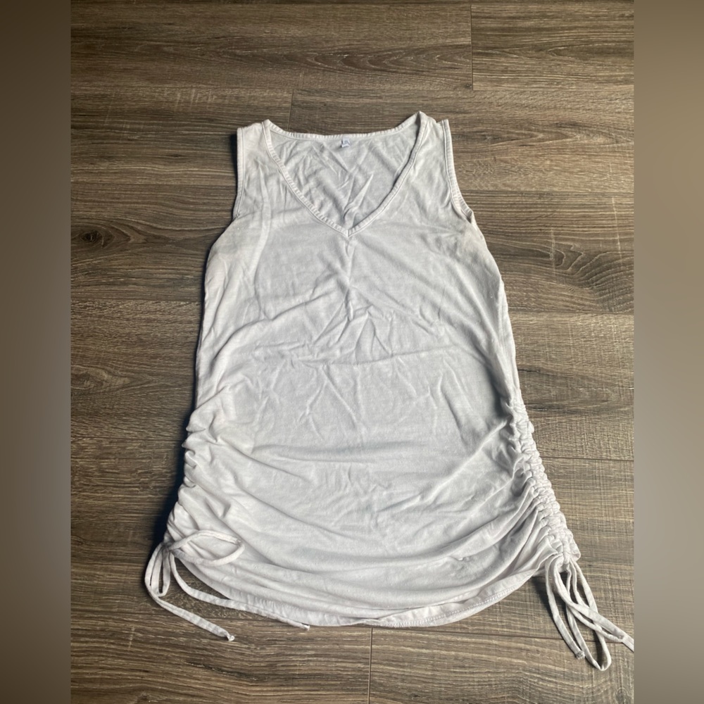 Ecoswim top with curved hem and drawstring sides from pet and smoke free home